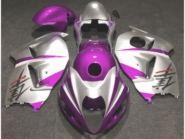 Gloss Pink and Silver 1997-2007 Suzuki GSXR 1300 Motorcycle Fairings