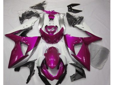 Gloss Pink & White 2009-2016 Suzuki GSXR 1000 Motorcycle Fairings