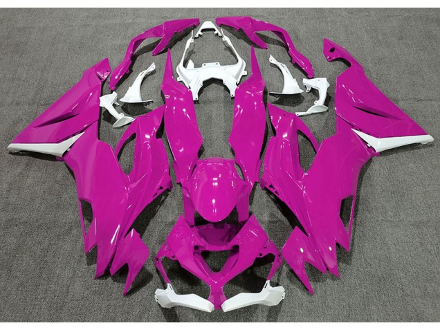 Gloss Pink & White 2019-2020 Kawasaki ZX6R Motorcycle Fairings Gloss Pink & White 2019-2020 Kawasaki ZX6R Motorcycle Fairings