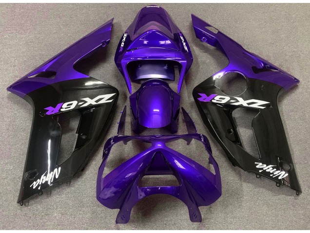 Gloss Purple and Black 2003-2004 Kawasaki ZX6R Motorcycle Fairings Gloss Purple and Black 2003-2004 Kawasaki ZX6R Motorcycle Fairings