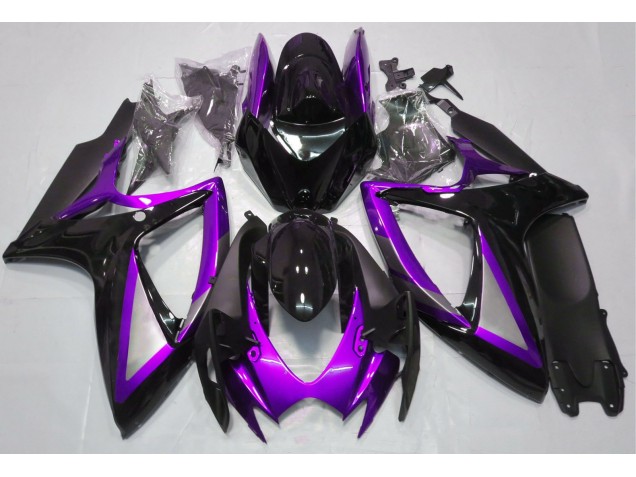 Gloss Purple and Black 2006-2007 Suzuki GSXR 600-750 Motorcycle Fairings Gloss Purple and Black 2006-2007 Suzuki GSXR 600-750 Motorcycle Fairings