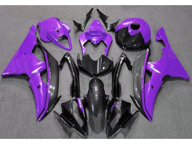 Gloss Purple and Carbon 2008-2016 Yamaha R6 Motorcycle Fairings Gloss Purple and Carbon 2008-2016 Yamaha R6 Motorcycle Fairings