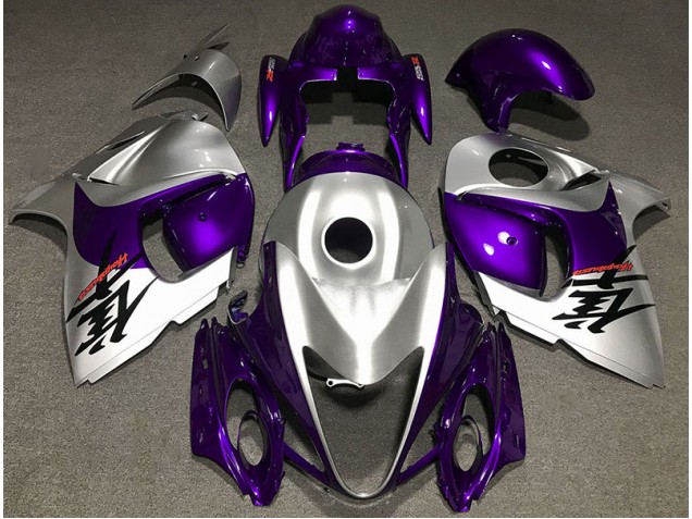 Gloss Purple and Silver 2008-2019 Suzuki GSXR 1300 Motorcycle Fairings Gloss Purple and Silver 2008-2019 Suzuki GSXR 1300 Motorcycle Fairings