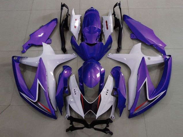 Gloss Purple & White 2008-2010 Suzuki GSXR 600-750 Motorcycle Fairings Gloss Purple & White 2008-2010 Suzuki GSXR 600-750 Motorcycle Fairings