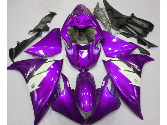 Gloss Purple & White 2013-2014 Yamaha R1 Motorcycle Fairings Gloss Purple & White 2013-2014 Yamaha R1 Motorcycle Fairings