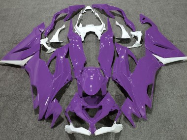 Gloss Purple & White 2019-2020 Kawasaki ZX6R Motorcycle Fairings