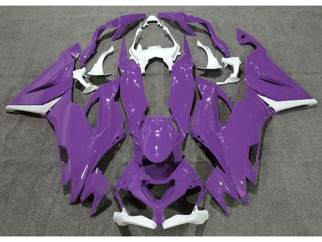 Gloss Purple & White 2019-2020 Kawasaki ZX6R Motorcycle Fairings Gloss Purple & White 2019-2020 Kawasaki ZX6R Motorcycle Fairings