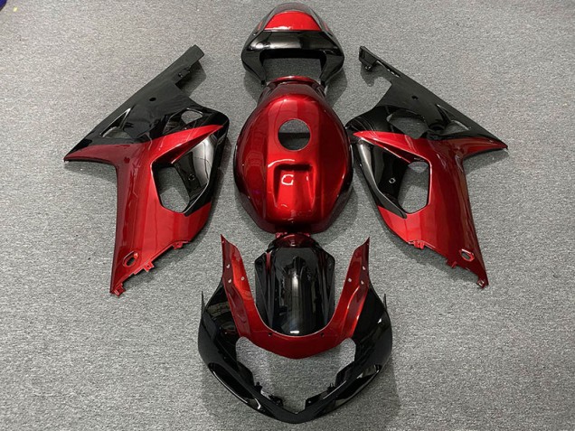 Gloss Red and Black 2001-2003 Suzuki GSXR 600-750 Motorcycle Fairings Gloss Red and Black 2001-2003 Suzuki GSXR 600-750 Motorcycle Fairings
