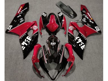 Gloss Red and Black Custom 2005-2006 Suzuki GSXR 1000 Motorcycle Fairings