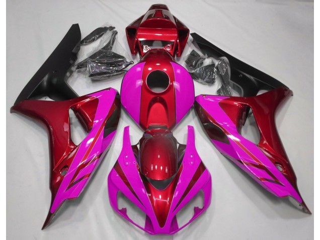 Gloss Red and Pink 2006-2007 Honda CBR1000RR Motorcycle Fairings Gloss Red and Pink 2006-2007 Honda CBR1000RR Motorcycle Fairings