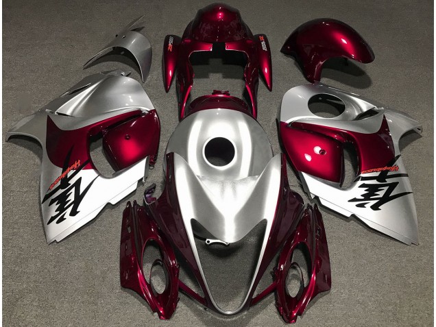 Gloss Red and Silver 2008-2019 Suzuki GSXR 1300 Motorcycle Fairings Gloss Red and Silver 2008-2019 Suzuki GSXR 1300 Motorcycle Fairings