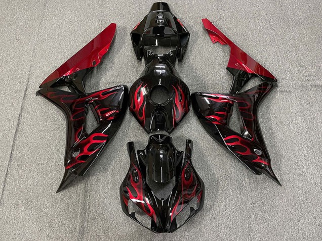 Gloss Red Flame 2006-2007 Honda CBR1000RR Motorcycle Fairings Gloss Red Flame 2006-2007 Honda CBR1000RR Motorcycle Fairings