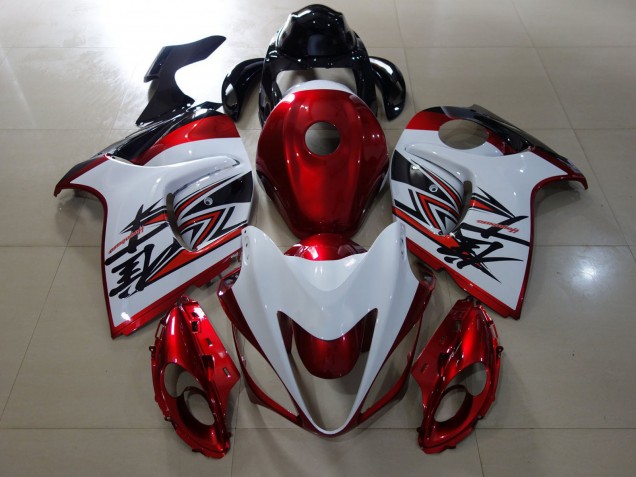 Gloss Red & White Design 2008-2019 Suzuki GSXR 1300 Motorcycle Fairings Gloss Red & White Design 2008-2019 Suzuki GSXR 1300 Motorcycle Fairings