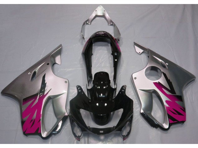 Gloss Silver & Pink 1999-2000 Honda CBR600 F4 Motorcycle Fairings Gloss Silver & Pink 1999-2000 Honda CBR600 F4 Motorcycle Fairings
