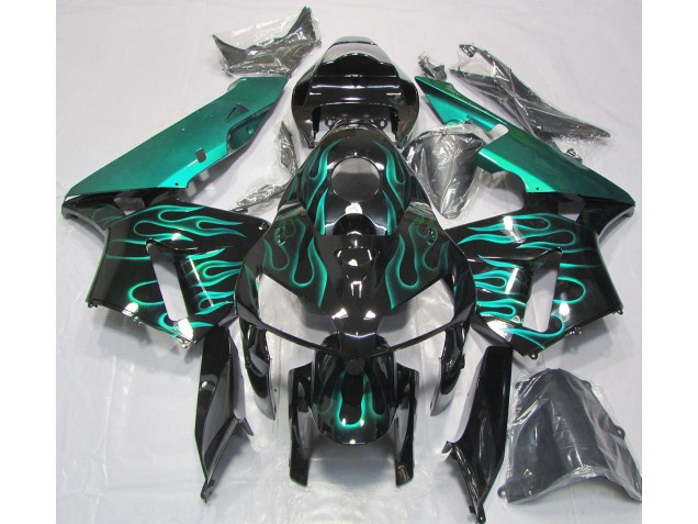 Gloss Teal Flame 2005-2006 Honda CBR600RR Motorcycle Fairings Gloss Teal Flame 2005-2006 Honda CBR600RR Motorcycle Fairings