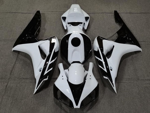Gloss White and Black 2006-2007 Honda CBR1000RR Motorcycle Fairings Gloss White and Black 2006-2007 Honda CBR1000RR Motorcycle Fairings