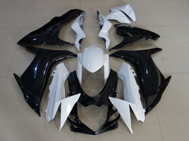 Gloss White and Black 2011-2020 Suzuki GSXR 600-750 Motorcycle Fairings