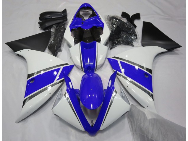 Gloss White and Blue 2009-2012 Yamaha R1 Motorcycle Fairings Gloss White and Blue 2009-2012 Yamaha R1 Motorcycle Fairings