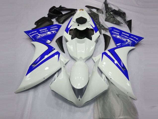 Gloss White and Blue 2013-2014 Yamaha R1 Motorcycle Fairings Gloss White and Blue 2013-2014 Yamaha R1 Motorcycle Fairings
