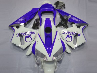 Gloss White and Blue PRAMAC 2003-2004 Honda CBR600RR Motorcycle Fairings
