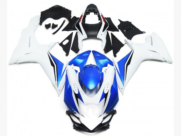 Gloss White and Blue Style 2011-2020 Suzuki GSXR 600-750 Motorcycle Fairings Gloss White and Blue Style 2011-2020 Suzuki GSXR 600-750 Motorcycle Fairings