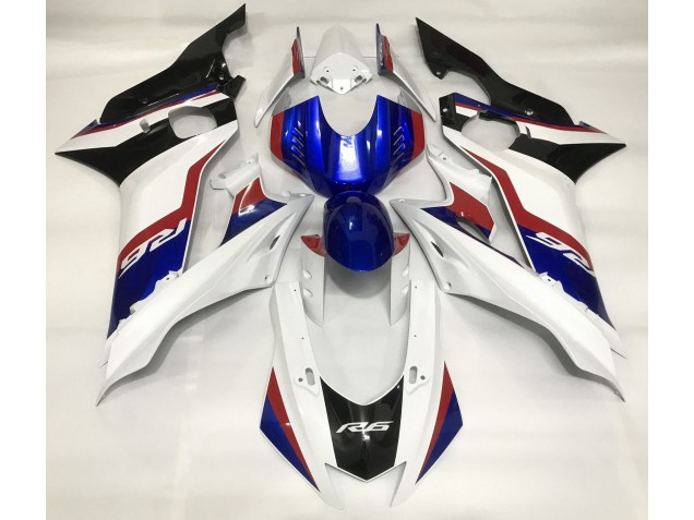 Gloss White and Deep Blue 2017-2019 Yamaha R6 Motorcycle Fairings Gloss White and Deep Blue 2017-2019 Yamaha R6 Motorcycle Fairings