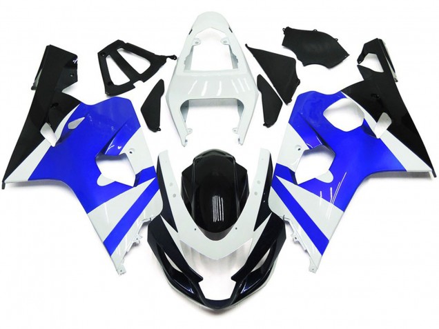 Gloss White and Gloss Blue 2004-2005 Suzuki GSXR 600-750 Motorcycle Fairings Gloss White and Gloss Blue 2004-2005 Suzuki GSXR 600-750 Motorcycle Fairings