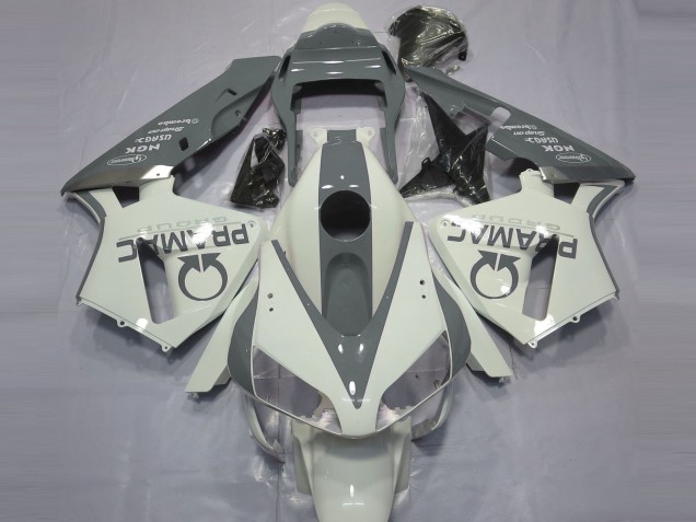 Gloss White and Grey PRAMAC 2003-2004 Honda CBR600RR Motorcycle Fairings Gloss White and Grey PRAMAC 2003-2004 Honda CBR600RR Motorcycle Fairings