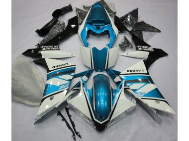 Gloss White and Light Blue 2007-2008 Yamaha R1 Motorcycle Fairings