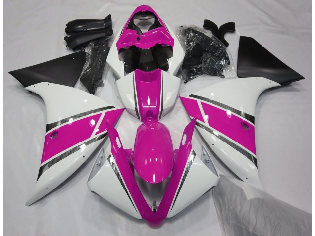 Gloss White and Pink 2009-2012 Yamaha R1 Motorcycle Fairings Gloss White and Pink 2009-2012 Yamaha R1 Motorcycle Fairings
