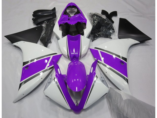 Gloss White and Purple 2009-2012 Yamaha R1 Motorcycle Fairings Gloss White and Purple 2009-2012 Yamaha R1 Motorcycle Fairings