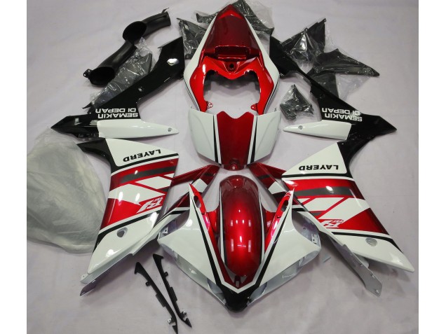 Gloss White and Red 2007-2008 Yamaha R1 Motorcycle Fairings Gloss White and Red 2007-2008 Yamaha R1 Motorcycle Fairings