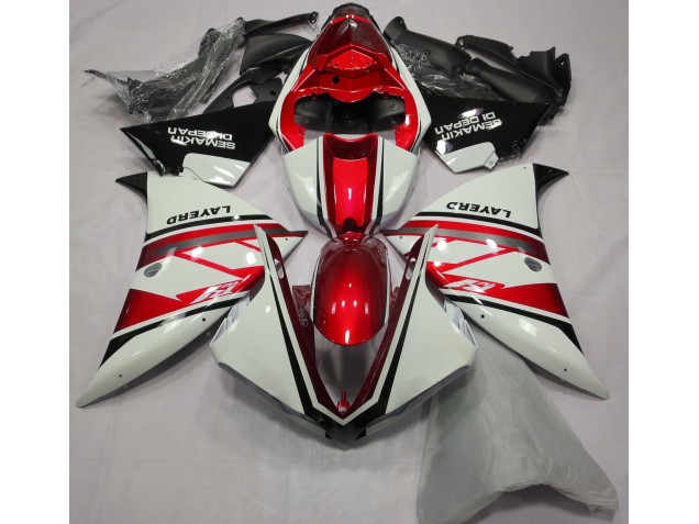Gloss White and Red 2013-2014 Yamaha R1 Motorcycle Fairings Gloss White and Red 2013-2014 Yamaha R1 Motorcycle Fairings