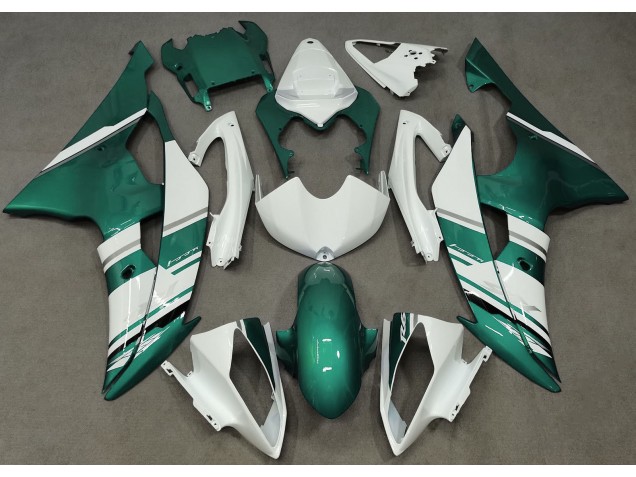 Gloss White and Seafoam Green OEM Style 2008-2016 Yamaha R6 Motorcycle Fairings Gloss White and Seafoam Green OEM Style 2008-2016 Yamaha R6 Motorcycle Fairings