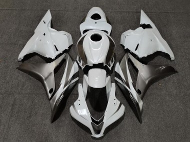 Gloss White and Silver 2009-2012 Honda CBR600RR Motorcycle Fairings