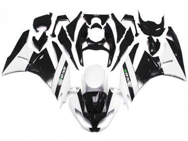 Gloss White and Slick Black 2009-2012 Kawasaki ZX6R Motorcycle Fairings