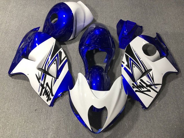 Gloss White & Blue 1997-2007 Suzuki GSXR 1300 Motorcycle Fairings Gloss White & Blue 1997-2007 Suzuki GSXR 1300 Motorcycle Fairings