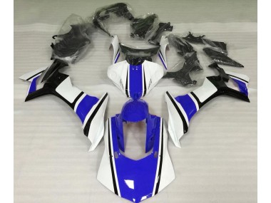 Gloss White Blue and Black 2015-2019 Yamaha R1 Motorcycle Fairings