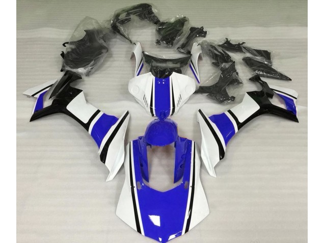 Gloss White Blue and Black 2015-2019 Yamaha R1 Motorcycle Fairings Gloss White Blue and Black 2015-2019 Yamaha R1 Motorcycle Fairings