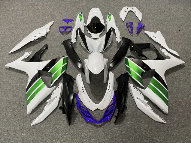 Gloss White Green Black and Purple 2009-2016 Suzuki GSXR 1000 Motorcycle Fairings Gloss White Green Black and Purple 2009-2016 Suzuki GSXR 1000 Motorcycle Fairings