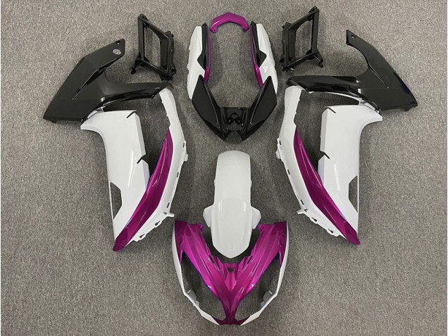 Gloss White & Magenta 2012-2016 Kawasaki Ninja 650R Motorcycle Fairings Gloss White & Magenta 2012-2016 Kawasaki Ninja 650R Motorcycle Fairings