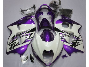 Gloss White & Purple 1997-2007 Suzuki GSXR 1300 Motorcycle Fairings
