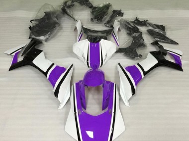 Gloss White Purple and Black 2015-2019 Yamaha R1 Motorcycle Fairings