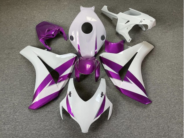 Gloss White & Purple Trim 2008-2011 Honda CBR1000RR Motorcycle Fairings Gloss White & Purple Trim 2008-2011 Honda CBR1000RR Motorcycle Fairings
