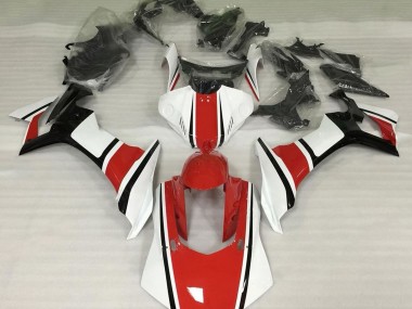 Gloss White Red and Black 2015-2019 Yamaha R1 Motorcycle Fairings
