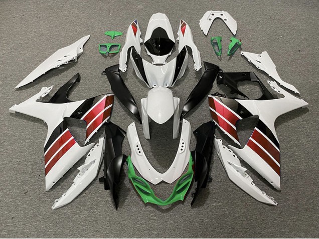 Gloss White Red Black and Green 2009-2016 Suzuki GSXR 1000 Motorcycle Fairings Gloss White Red Black and Green 2009-2016 Suzuki GSXR 1000 Motorcycle Fairings