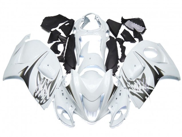 Gloss White with Silver Style logos 2008-2019 Suzuki GSXR 1300 Motorcycle Fairings Gloss White with Silver Style logos 2008-2019 Suzuki GSXR 1300 Motorcycle Fairings