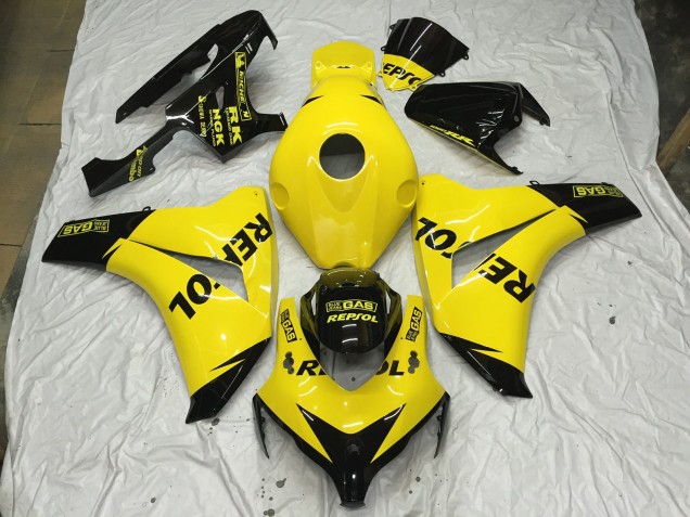 Gloss YELLOW (w) logo 2008-2011 Honda CBR1000RR Motorcycle Fairings