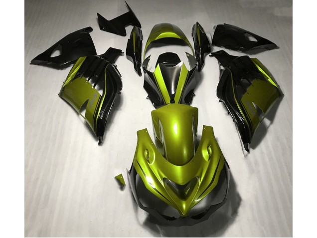 Gloss Yellow and Black 2012-2019 Kawasaki ZX14R Motorcycle Fairings Gloss Yellow and Black 2012-2019 Kawasaki ZX14R Motorcycle Fairings