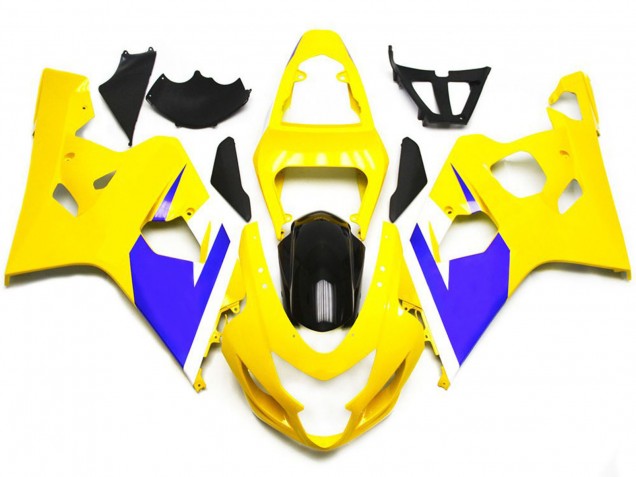 Gloss Yellow and Vibrant Blue Custom 2004-2005 Suzuki GSXR 600-750 Motorcycle Fairings Gloss Yellow and Vibrant Blue Custom 2004-2005 Suzuki GSXR 600-750 Motorcycle Fairings